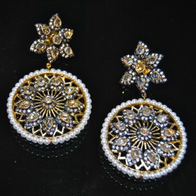 Pearl Uncut Diamond Earrings